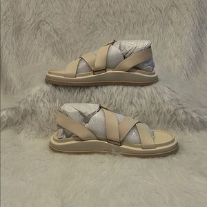 Chaco Beige and Silver Women's Townes Sandals
